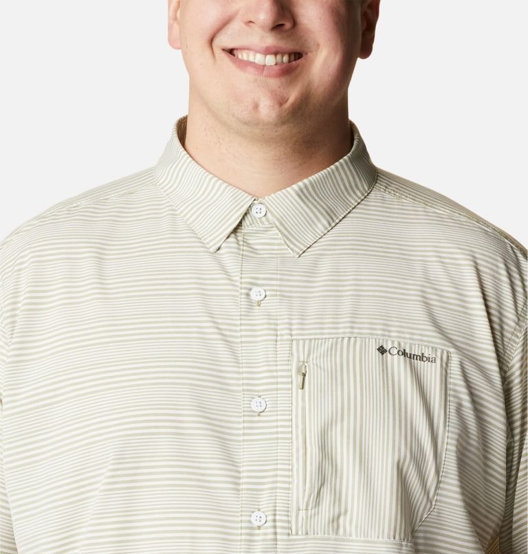 Men's Columbia Twisted Creek III Short Sleeve Shirts Stripe | Plus Size CA-U0LC4